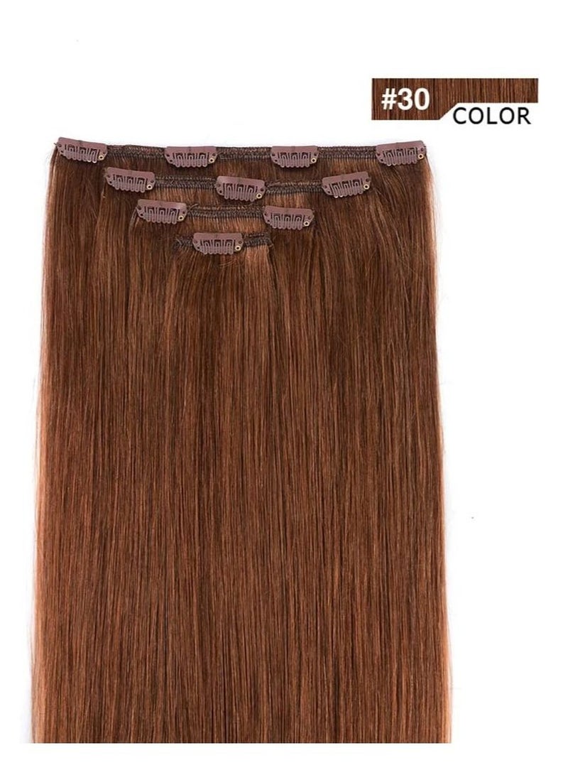 إستيل وصلات شعر بشري ريمي للسيدات مشبك شعر بشري طويل مستقيم حريري على وصلات 100 جرام 4 قطع أوبورن - Image 2