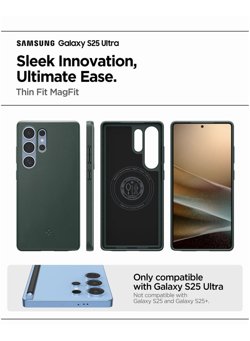 Spigen Thin Fit MagFit for Samsung Galaxy S25 ULTRA MagSafe Case Cover (2025) - Abyss Green - Image 2