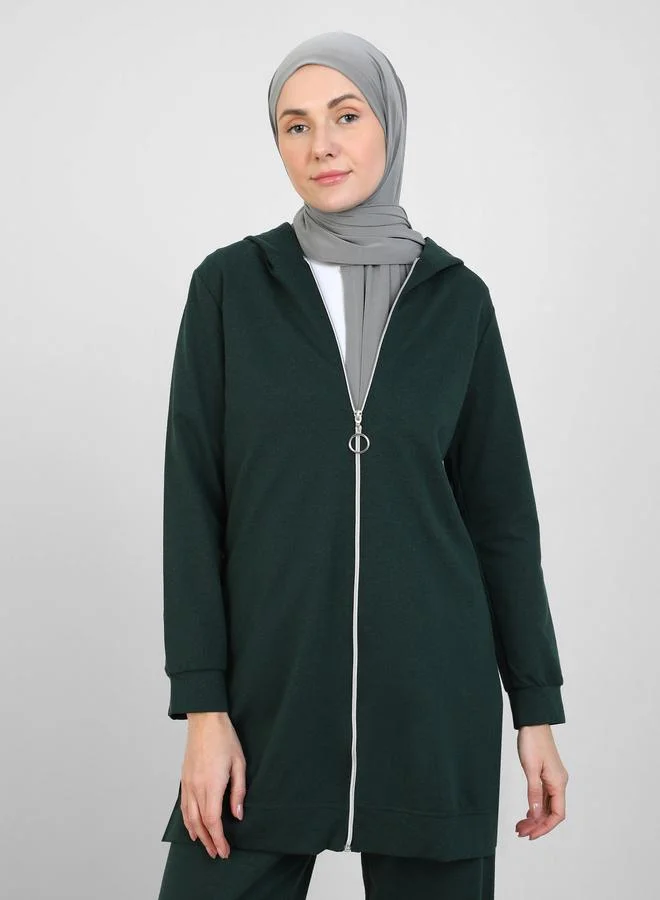 بي ويست Bwest Modest Longline Hooded Top Tracksuit Set