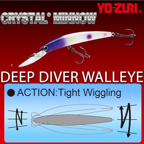 Yo-Zuri Crystal Minnow Deep Diver Walleye (F) 110mm 4-3/8" Clown Floating Deep Diver Lure - Image 3