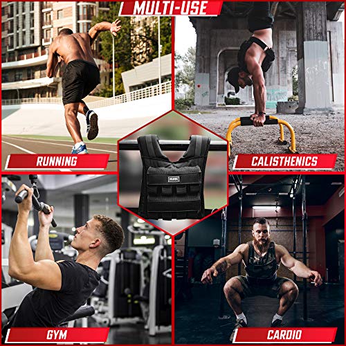 MVRK Adjustable Weighted Vest Men 18 lbs - Weighted Workout Vest With Iron Weights, Heavy Duty Weighted Exercise Vest For Functional Training, Slim Design Weighted Running Vest, Weight Vest for Men - Image 5