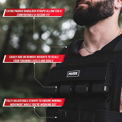MVRK Adjustable Weighted Vest Men 18 lbs - Weighted Workout Vest With Iron Weights, Heavy Duty Weighted Exercise Vest For Functional Training, Slim Design Weighted Running Vest, Weight Vest for Men - Image 3