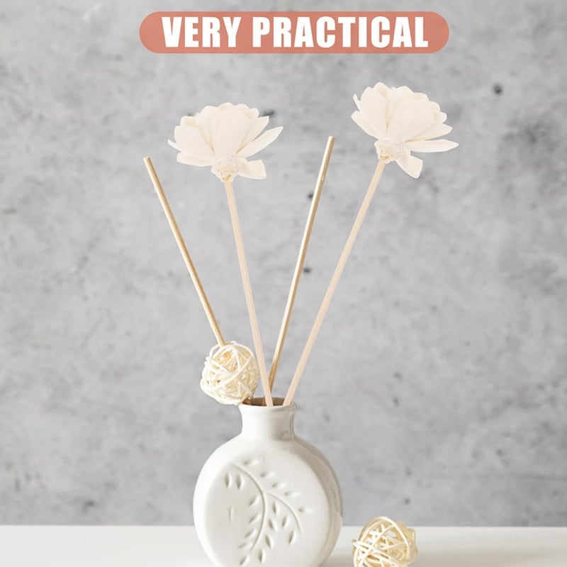 Amosfun 8pcs Natural Dried Flower Diffuser Sticks Rattan Diffuser Flowers for Home Fragrance Elegant Replacement Refills for Decor - Image 3