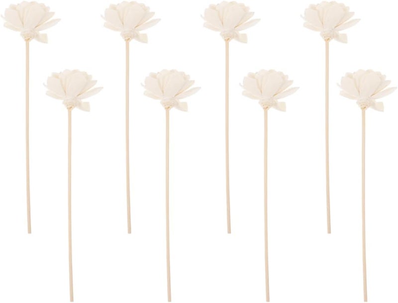 Amosfun 8pcs Natural Dried Flower Diffuser Sticks Rattan Diffuser Flowers for Home Fragrance Elegant Replacement Refills for Decor - Image 1