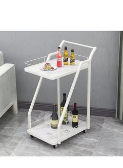Generic 2-Tier Bar Serving Cart with Wheels – Rolling Cocktail Cart for Home, Kitchen, Dining Room, Stylish Drink Organizer for Parties and Entertaining  - Image 1