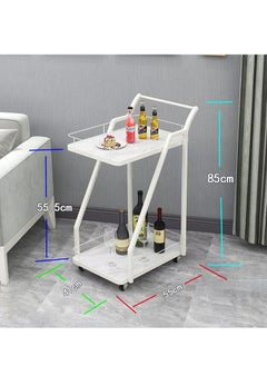 Generic 2-Tier Bar Serving Cart with Wheels – Rolling Cocktail Cart for Home, Kitchen, Dining Room, Stylish Drink Organizer for Parties and Entertaining  - Image 2