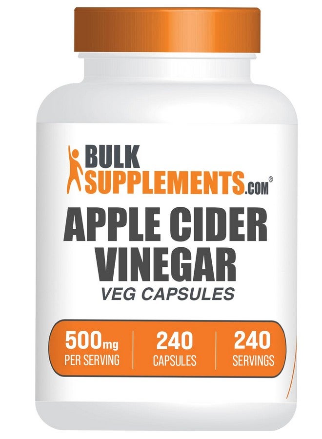 BulkSupplements.com Apple Cider Vinegar Capsules - ACV Capsules, Apple Cider Vinegar Supplements, Apple Cider Vinegar 500mg - Gluten Free, Capsule per Serving, 240 Capsules (Pack of 1) - Image 1
