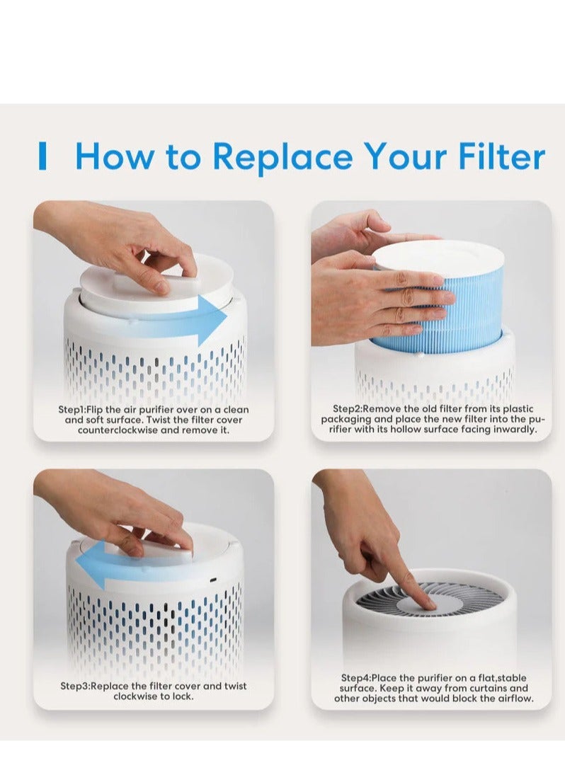ميروس meross Smart WiFi Air Purifier Replacement Filter, H13 True HEPA Filter - Image 2