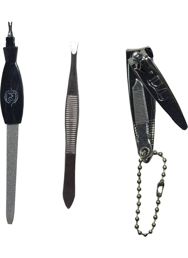 Paradise Nail Clipper Tweezers File Scissors Manicure Pedicure Set of 3 