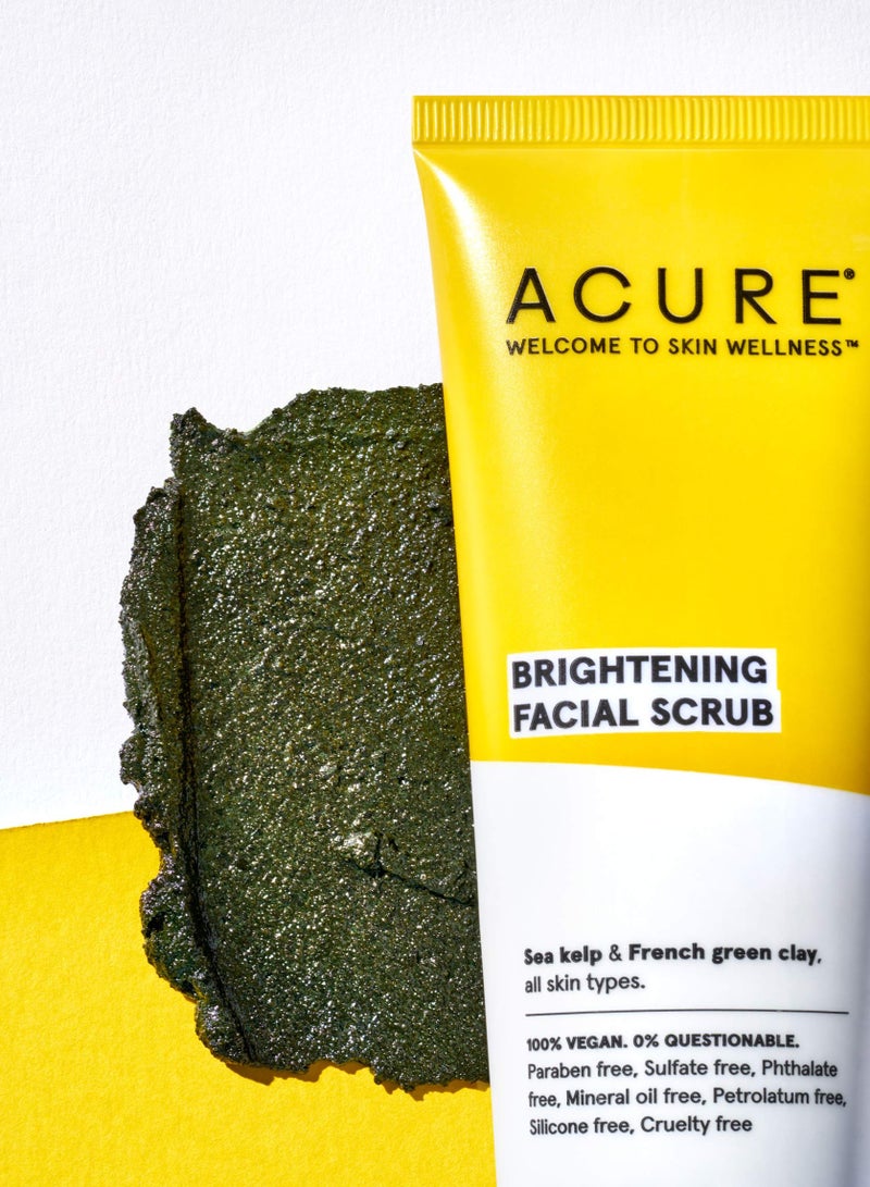 Acure Brightening Facial Scrub Duo Pack - 4 Fl Oz Each - 2 Pack - All Skin Types, Sea Kelp & French Green Clay - Softens, Detoxifies and Cleanses - Image 5