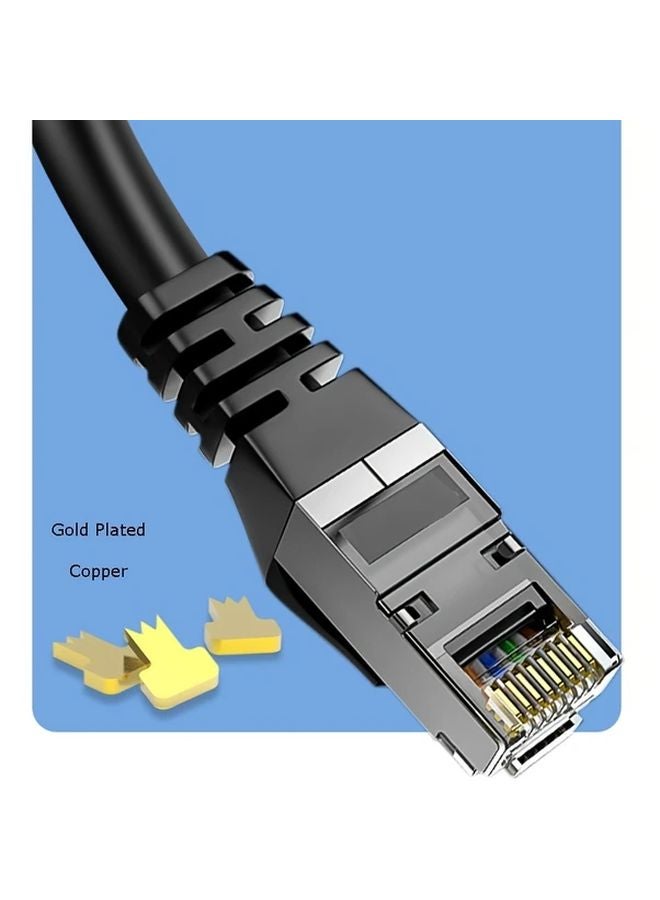 Cat8 Ethernet Cable 1 Meter Black 40Gbps High Speed SFTP Shielded for Gaming - Image 5