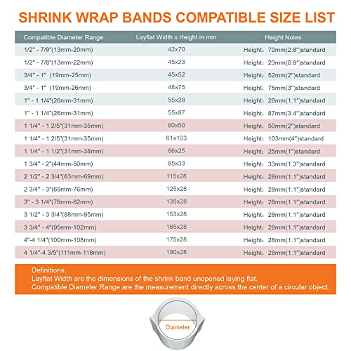 AOUKAR Shrink Wrap Bands for Bottles Jars Seals Heat Shrink Bands Cap Seal for Jars Bottles Mouth Shrink Bag Refillable Shrink Wrap Container-200 Pieces-1.65 x 2.75 Inch-42 x 70mm - Image 5