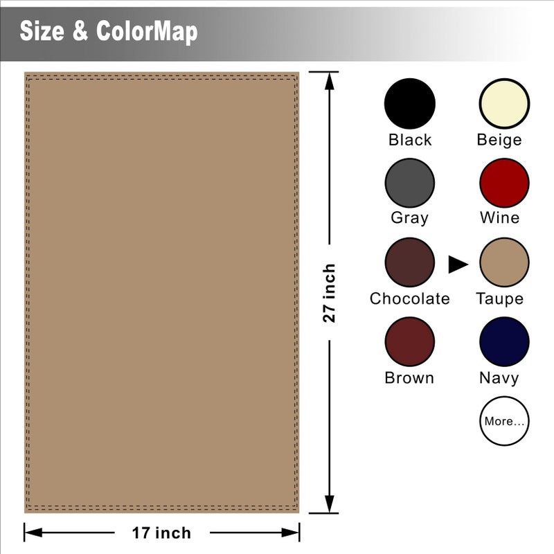 AmazeCov Non Slip Headrest Cover for Furniture Slipcovers,Faux Leather Headrest Protector for Recline Chair Vinyl Head Protector Cover for Sofa,Theater Seat Cover for Home & Office 17x27 in, Taupe - Image 5