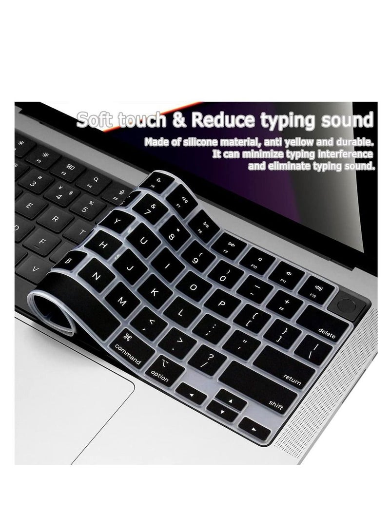 3 in 1 Hard Case for MacBook Pro 14 Inch 2024-2021 Release M4/M3/M2/M1 Chip( A3112/A3185/A3401/A2918 /A2992 /A2779 /A2442) , Plastic Hard Shell Case + Keyboard Cover + Anti Blue Screen Protector, Sparkly Black