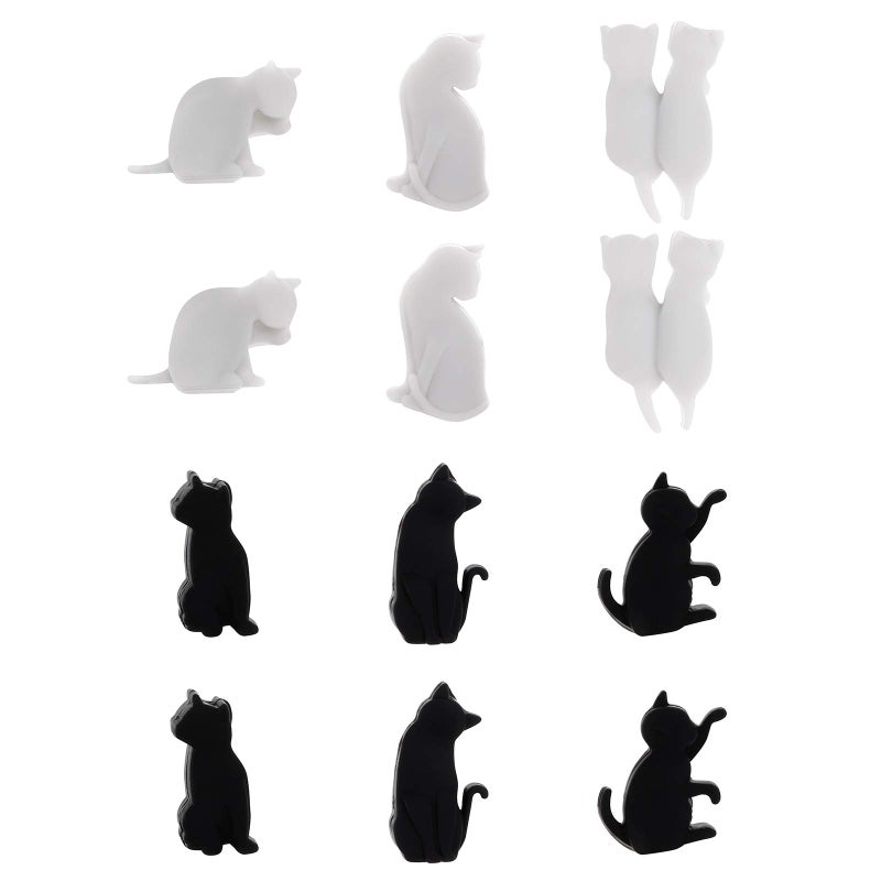 TENDYCOCO Wine Glass Markers Silicone Cat Drink Cup Identification Charms for Wedding Party Bar Club Glass Cup Sign 12pcs (Mixed Color) - Image 1