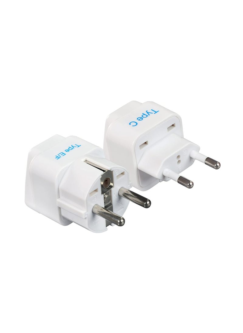 Ceptics Ceptics European Travel Plug Adapter Light Weight Schuko Type EF Ultra Compact India to Most of Europe CE Certified RoHS Compliant EU2SET  - Image 1