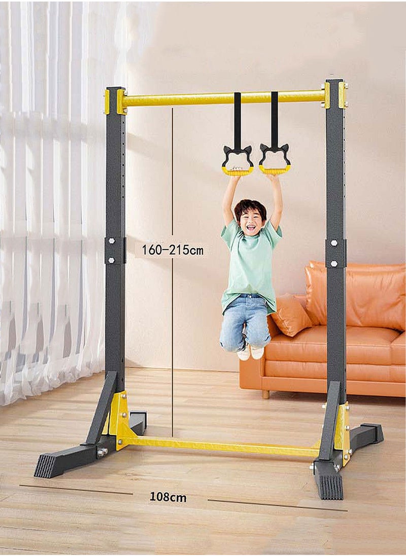 MaBaby Children's Gymnastics Training Horizontal Bar Youth Training Horizontal Bar Physical Training Toys Suitable For Children's Home Fitness Equipment Adjustable Height Foldable Equipped With Rings Swings And Sandbags  - Image 2