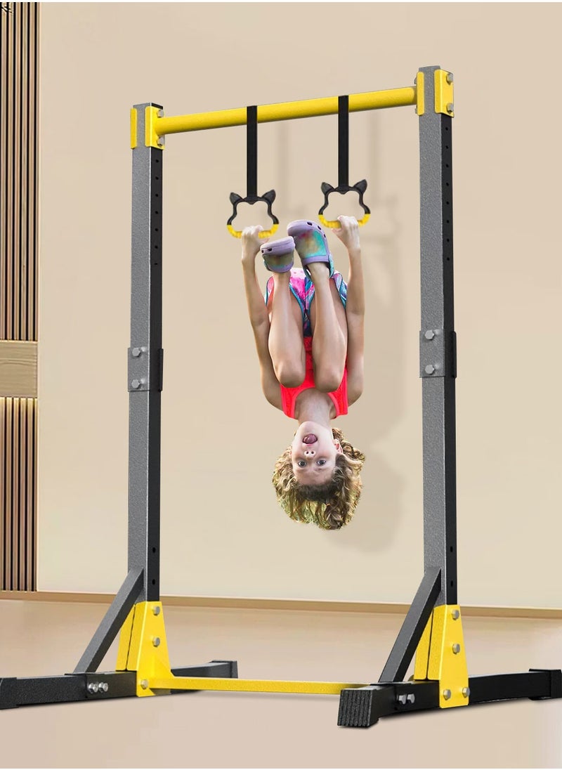 MaBaby Children's Gymnastics Training Horizontal Bar Youth Training Horizontal Bar Physical Training Toys Suitable For Children's Home Fitness Equipment Adjustable Height Foldable Equipped With Rings Swings And Sandbags  - Image 3