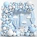 Yumiche Baby Blue And White Balloons Arch Kit Blue Balloon Garland Kit Blue White Silver Balloons For Birthday Bridal Shower Wedding Winter Baby Shower Decorations For Boys winter wonderland party decorations - Image 3