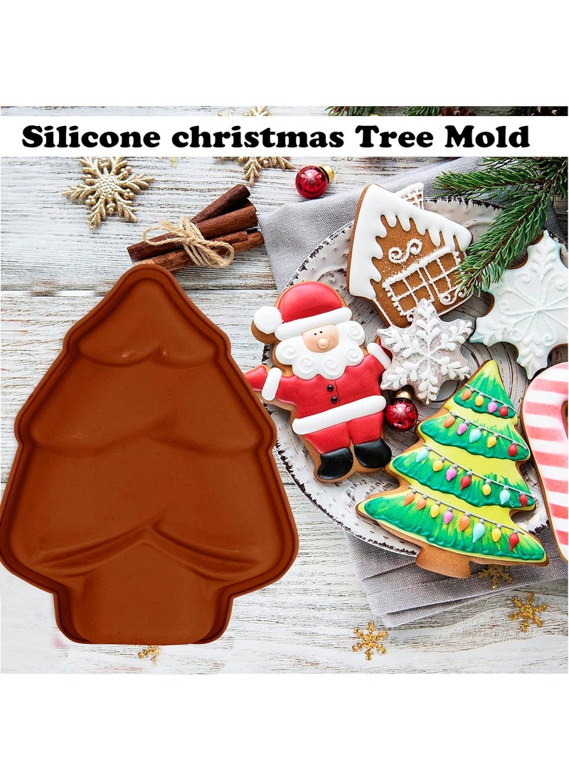 Karp KARP Silicone Chocolate Moulds Non-Stick Moulds 3D Xmas Candy Mold Fondant Mold for Candle Making Baking Making Soap Wax Cake Mousse Ice Cream (Christmas Tree Assorted Color)  - Image 4
