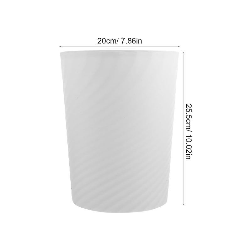 Abaodam 2pcs 8l Plastic Waste Bucket Set, White Lidless Trash Can with Press Ring, Home Bathroom Bedroom Garbage Storage Bin for Office and Living Room - Image 2