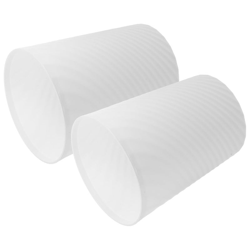 Abaodam 2pcs 8l Plastic Waste Bucket Set, White Lidless Trash Can with Press Ring, Home Bathroom Bedroom Garbage Storage Bin for Office and Living Room - Image 1