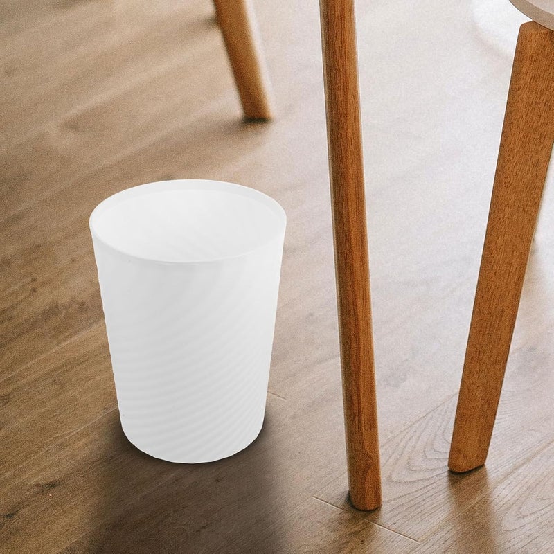 Abaodam 2pcs 8l Plastic Waste Bucket Set, White Lidless Trash Can with Press Ring, Home Bathroom Bedroom Garbage Storage Bin for Office and Living Room - Image 5