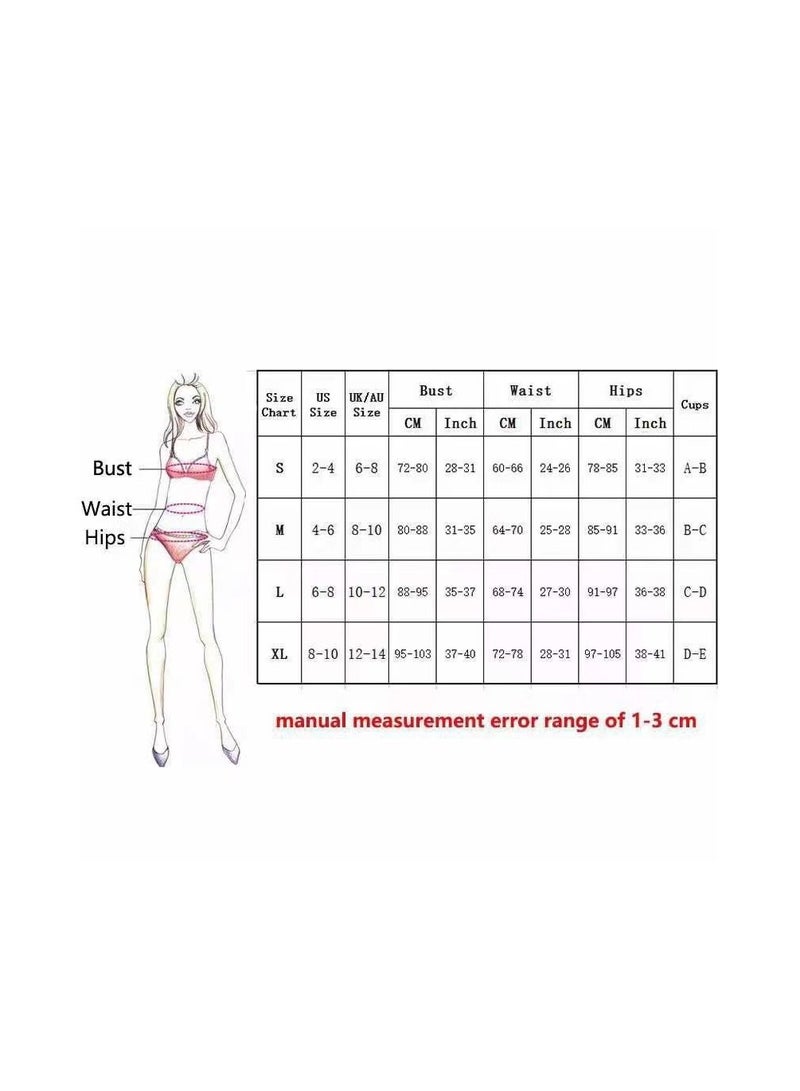 1-Set Solid Colour Split Swimsuit,Gathered High Waist Swimsuit,Colour Black,Size S  - Image 3