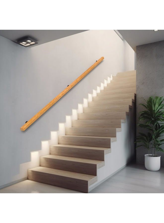 YEOOE 1FT Wood Stair Handrails Wall Mount, Hand Railings for Stairs Indoor Outdoor, Non-Slip Staircase Handrail for Corridor, Lofts, Patio, Kindergarten Guardrail (Size: 1ft) - Image 4