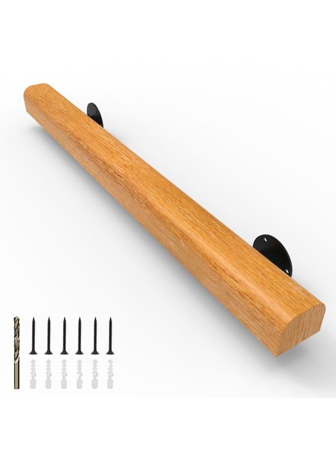 YEOOE 1FT Wood Stair Handrails Wall Mount, Hand Railings for Stairs Indoor Outdoor, Non-Slip Staircase Handrail for Corridor, Lofts, Patio, Kindergarten Guardrail (Size: 1ft) - Image 1