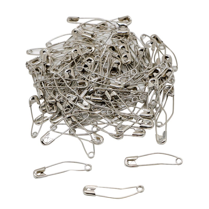 iNee Curved Safety Pins, Quilting Basting Pins, Nickel-Plated Steel, Size 2, 100 Count - Image 1