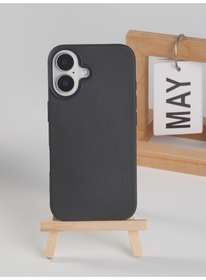 ShebSheb Faux Leather Texture Phone Case Compatible with iPhone 16,Slim TPU Soft Shockproof Protective Case - Image 1