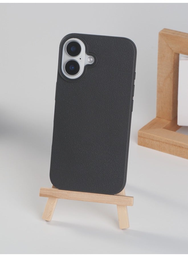 ShebSheb Faux Leather Texture Phone Case Compatible with iPhone 16,Slim TPU Soft Shockproof Protective Case - Image 3