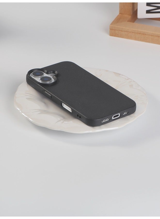 ShebSheb Faux Leather Texture Phone Case Compatible with iPhone 16,Slim TPU Soft Shockproof Protective Case - Image 4