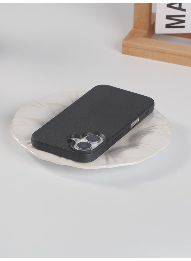 ShebSheb Faux Leather Texture Phone Case Compatible with iPhone 16,Slim TPU Soft Shockproof Protective Case - Image 5