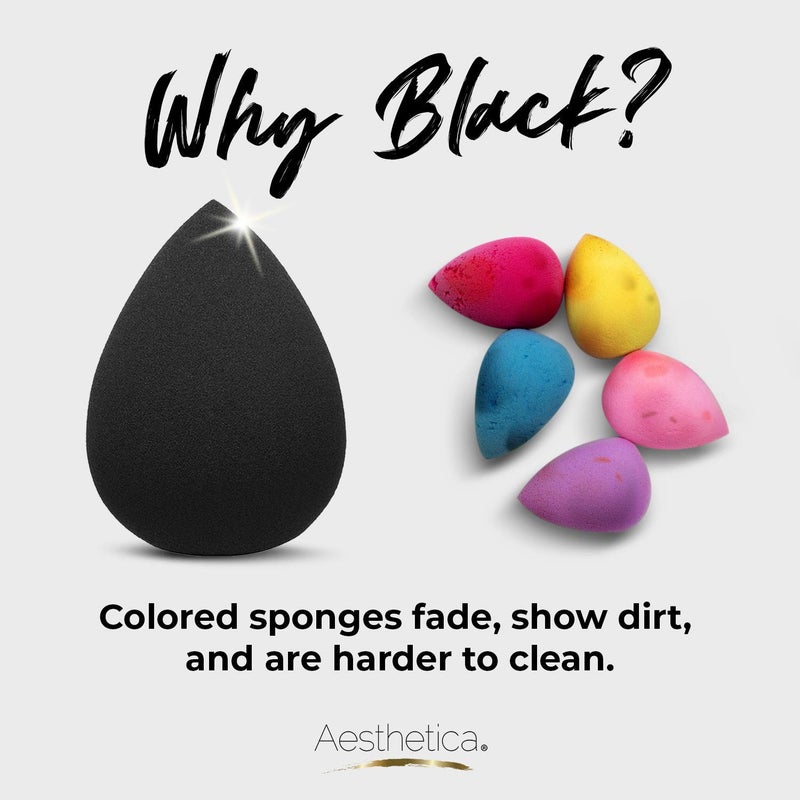 Aesthetica Cosmetics Beauty Sponge Blender - Latex Free and Vegan Makeup Sponge Blender - For Powder, Cream or Liquid Application (2 PACK) - Image 4