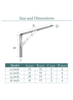 Vixel VIXEL 12 Inch Stainless Steel Detachable Triangle Bracket Heavy Duty Wall Brackets for Shelves Rectangle Bracket 90 Degrees  - Image 4
