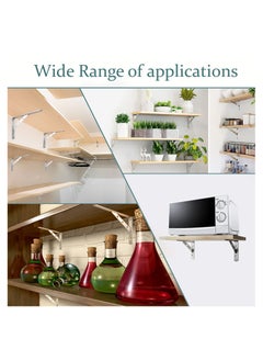 Vixel VIXEL 12 Inch Stainless Steel Detachable Triangle Bracket Heavy Duty Wall Brackets for Shelves Rectangle Bracket 90 Degrees  - Image 5