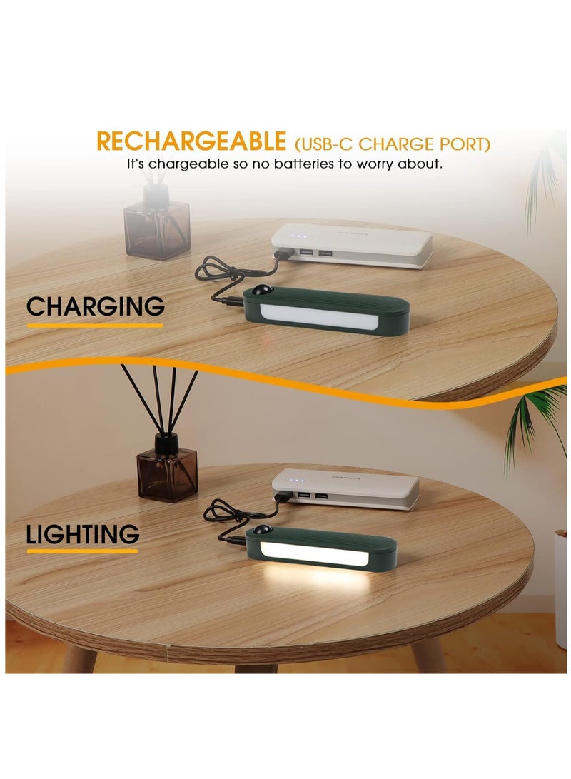 Zikra Night Light with Motion Sensor Dimmable Rechrageable LED Night Lights for Kids Bedrooms Warm White Nightlights Magnetic USB Chargeable for Room Bathroom Cabinet Closet Hallway 2 Pack Green - Image 5
