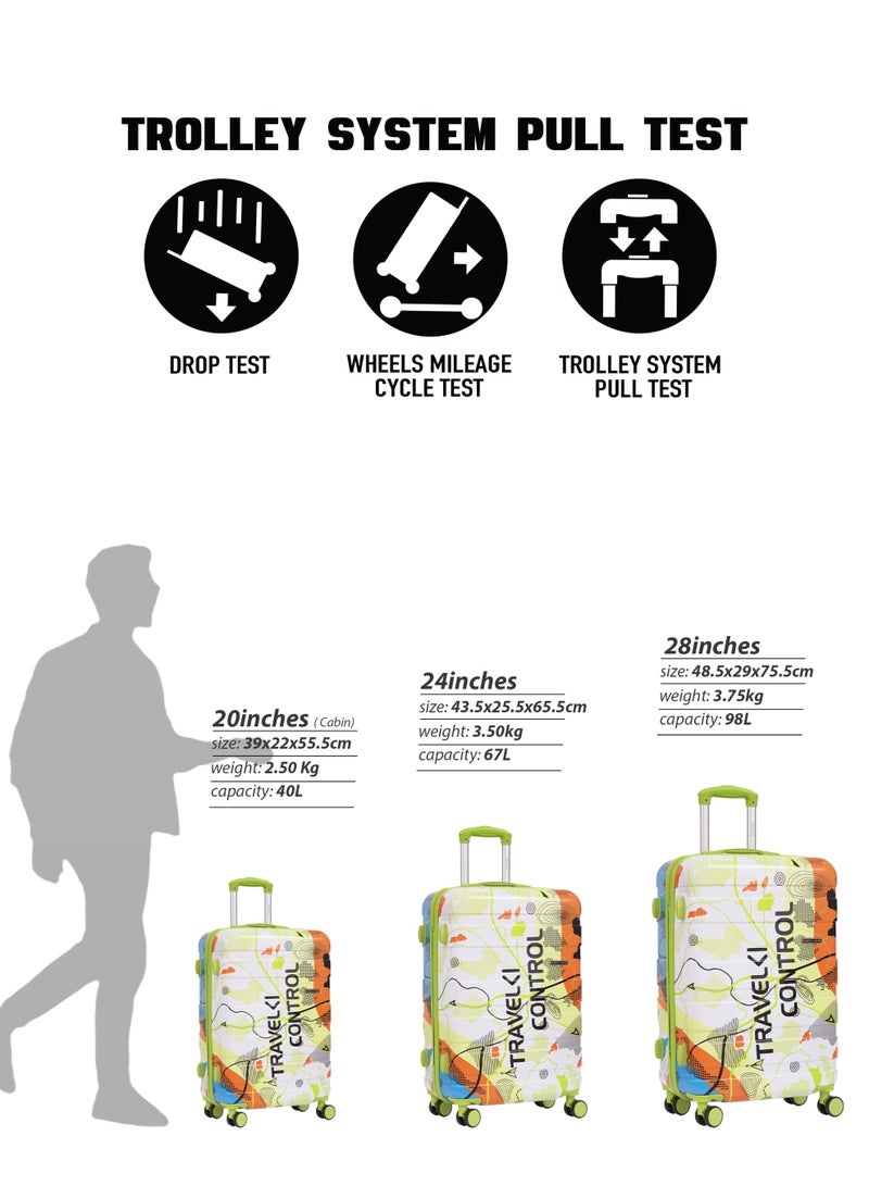 Parajohn Roveon ABS + PC Set of 3 Luggage | Lightweight Small 10KG, Medium 20KG & Large 30KG 8 Wheels Trolley Hardsided Travel Suitcase - Image 5