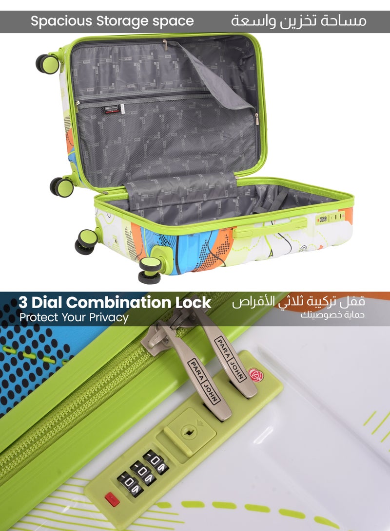 Parajohn Roveon ABS + PC Set of 3 Luggage | Lightweight Small 10KG, Medium 20KG & Large 30KG 8 Wheels Trolley Hardsided Travel Suitcase - Image 4