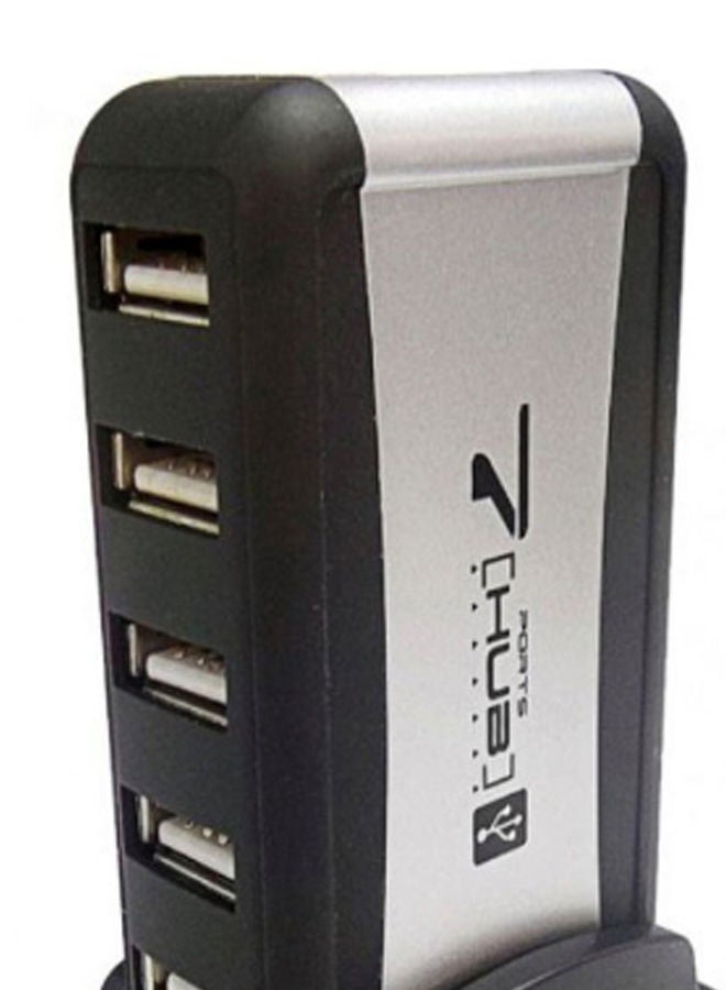 NIBEMINENT High-Speed Active USB Hub Black/Silver - Image 2