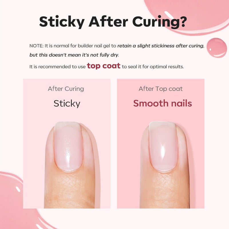 modelones Builder Nail Gel, 8-in-One Jelly Pink Builder, Peachy Pink Rubber Base Gel Polish, LED Lamp Cured Nude Color Base Hardener, Apex Building Strengthener Extension for Girls Home DIY Salon - Image 4