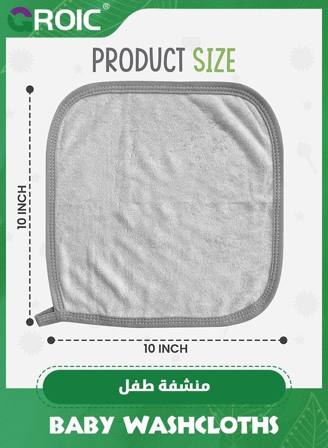 GROIC 6PCS Baby Washcloths,Super Soft and Highly Absorbent Face Towel,Reusable Double Layered Wipes for Newborns, Infants Toddlers(25*25cm) - Image 5