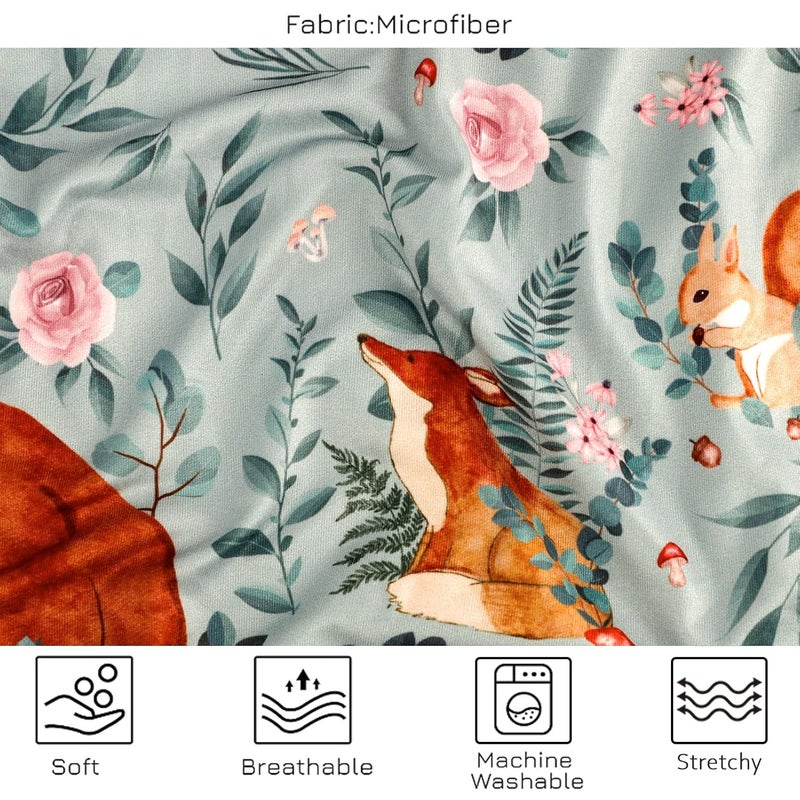 TANOFAR أغطية وسادة الرضاعة أغطية مقاعد السيارة متعددة الاستخدامات للرضاعة حيوانات الغابة دب - Image 2