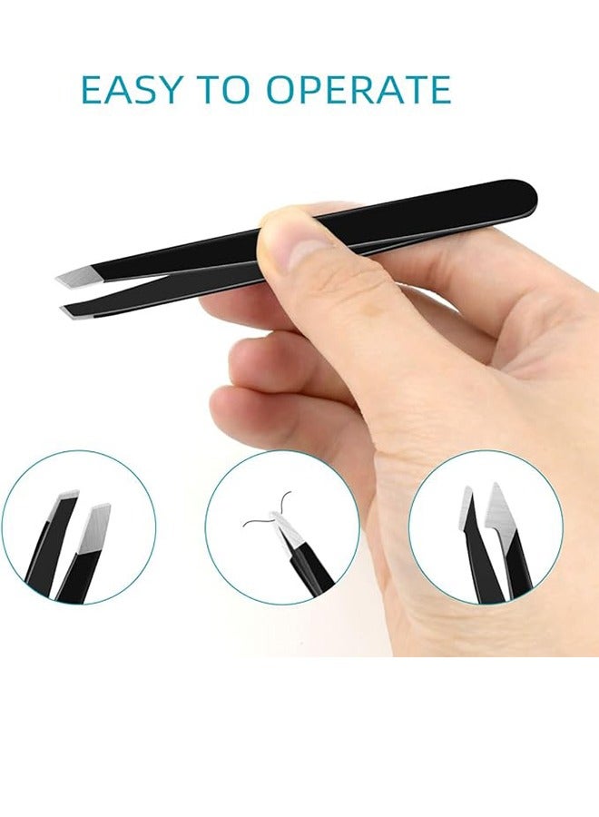 Generic Tweezers Set - Professional Stainless Steel Eyebrow Tweezers - Extremely Precise For Facial Hair, Parting And Ingrown Hair Removal - Tweezers For Women And Men With Travel Case - Image 5