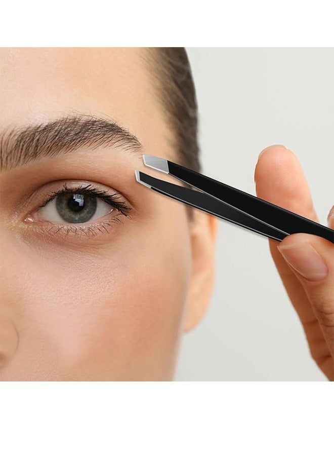 Generic Tweezers Set - Professional Stainless Steel Eyebrow Tweezers - Extremely Precise For Facial Hair, Parting And Ingrown Hair Removal - Tweezers For Women And Men With Travel Case - Image 2