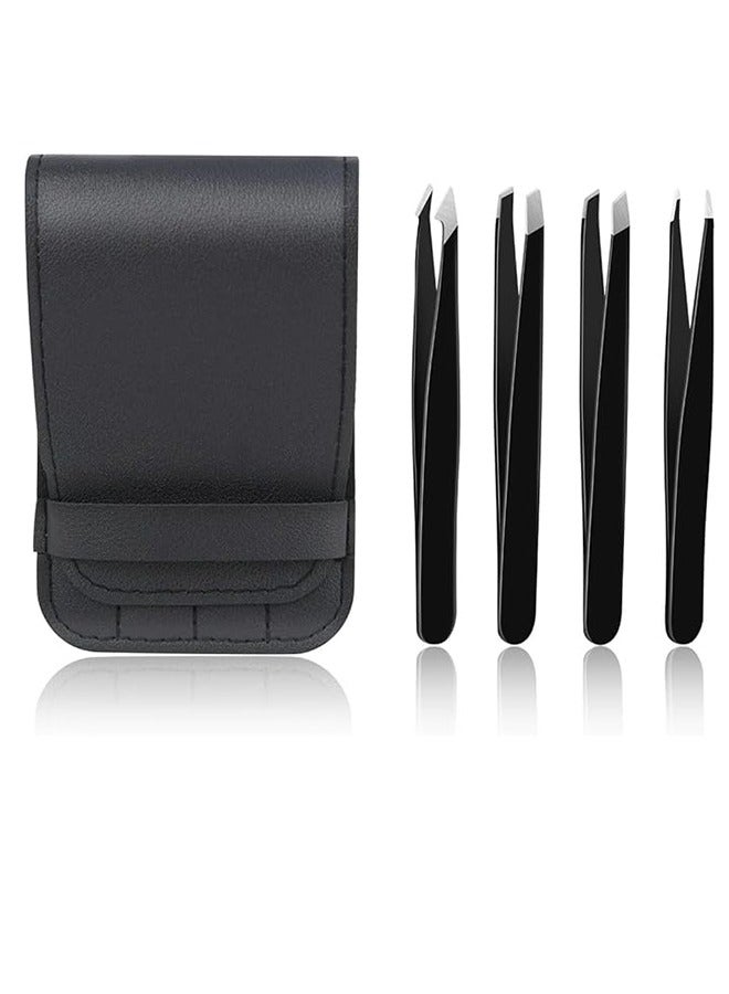 Generic Tweezers Set - Professional Stainless Steel Eyebrow Tweezers - Extremely Precise For Facial Hair, Parting And Ingrown Hair Removal - Tweezers For Women And Men With Travel Case - Image 1