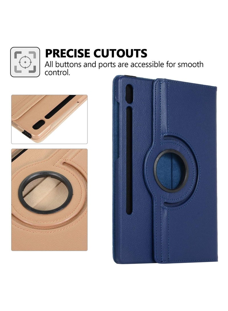 Smart Cover for Samsung Galaxy Tab S7 2020, Techcircle Slim Folio Rotating Stand Case with Auto Wake/Sleep Multi-Angle Viewing PU Leather Case - Image 4