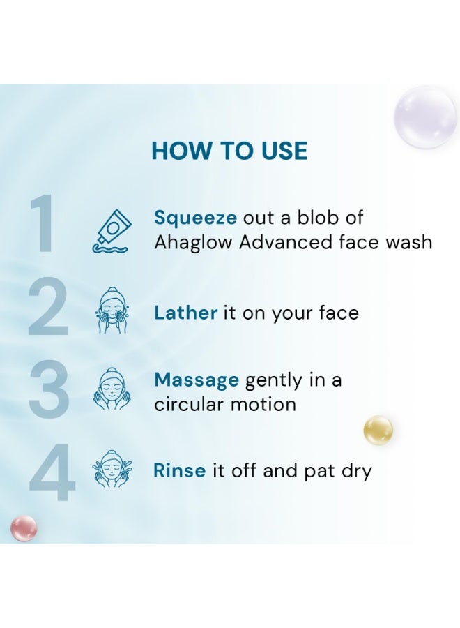 Ahaglow Advanced Face Wash Gel 200g with AHA(1% Glycolic Acid) Glow Bombs| Jojoba & Tea Tree Oil | Allantoin, Vitamin E & Oak bark Extract | No.1 Dermatologist Prescribed AHA Brand - By Torrent Pharma - Image 4